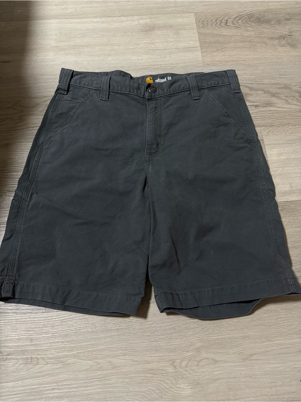 CARHARTT Rugged Flex Relaxed Fit Canvas Work Shorts Charcoal Gray Men’s Size 34